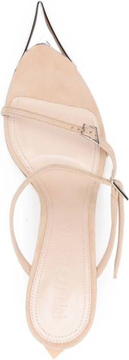 Mugler Suède sandalen 95 mm Beige