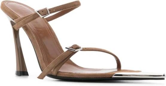 Mugler Suède sandalen 95 mm Bruin