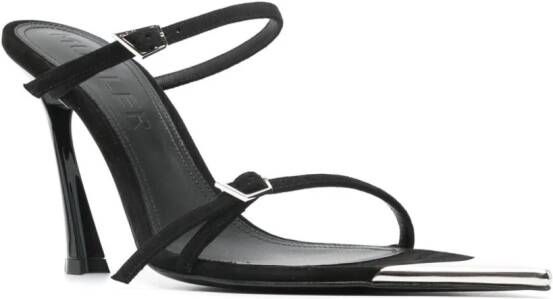 Mugler Suède sandalen 95 mm Zwart