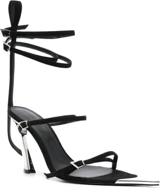 Mugler Suède sandalen 95 mm Zwart