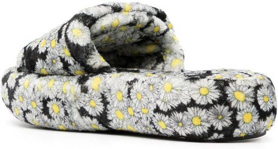 Natasha Zinko Slippers met bloemenprint Zwart