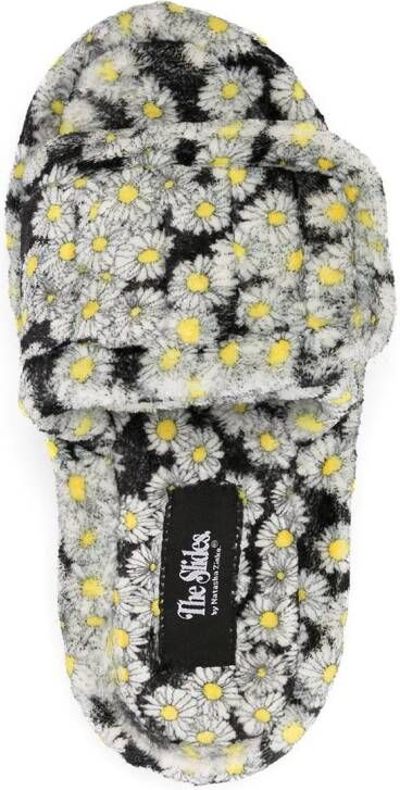 Natasha Zinko Slippers met bloemenprint Zwart