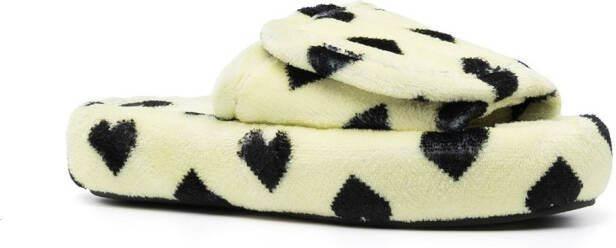 Natasha Zinko Slippers met hartprint Geel