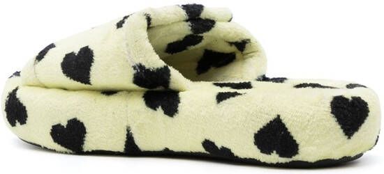 Natasha Zinko Slippers met hartprint Geel