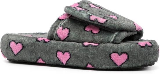 Natasha Zinko Slippers met hartprint Grijs