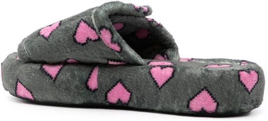 Natasha Zinko Slippers met hartprint Grijs