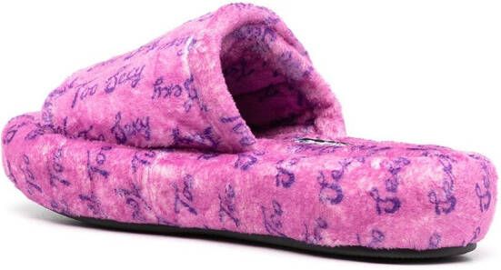 Natasha Zinko Too Sexy slippers met klittenband Roze