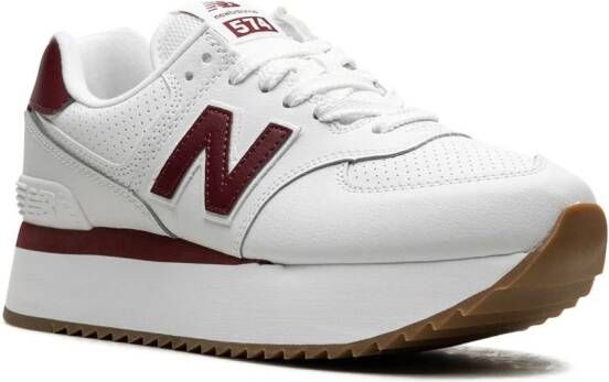 New Balance 574+ "White Burgundy" sneakers Wit