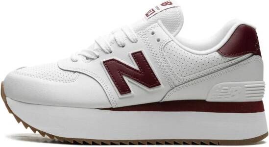 New Balance 574+ "White Burgundy" sneakers Wit