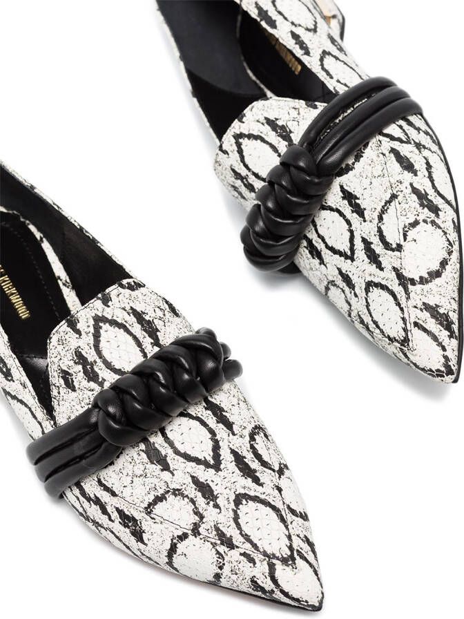 Nicholas Kirkwood Beya loafers met slangenleer-effect Wit