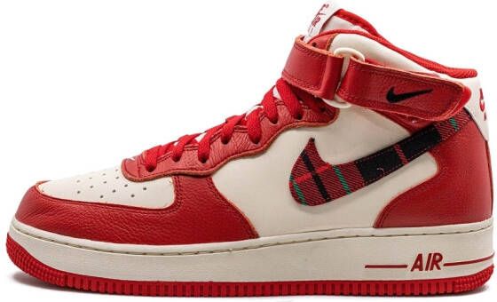 Nike "Air Force 1 Mid '07 LX Plaid Cream Red sneakers" Rood