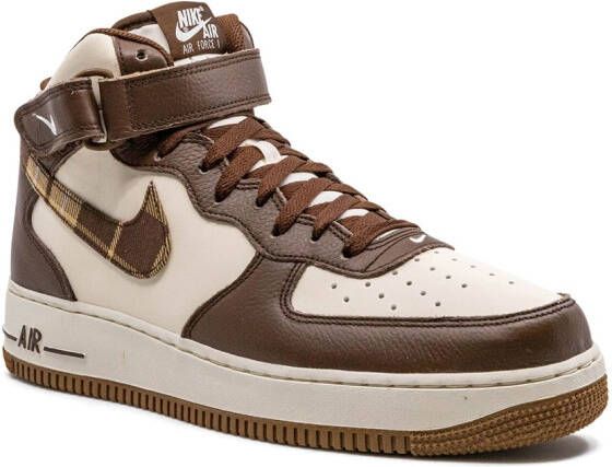 Nike "Air Force 1 Mid Brown Plaid sneakers" Bruin