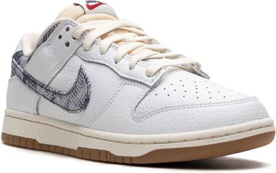 Nike "Dunk Low Washed Denim sneakers" Wit