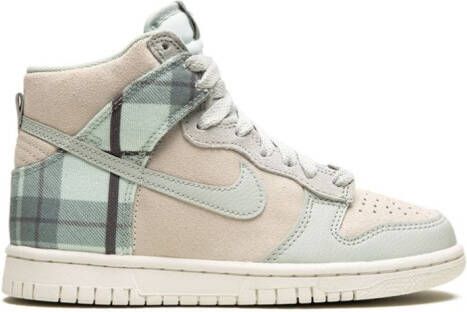 Nike Kids Dunk High geruite sneakers Beige