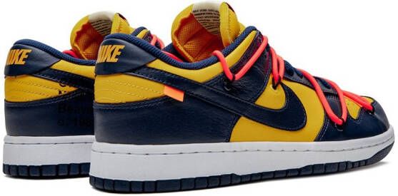 Nike X Off-White Dunk Low "University Gold" sneakers Blauw