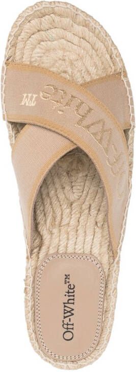 Off-White Bookish espadrilles met gekruiste bandjes Beige