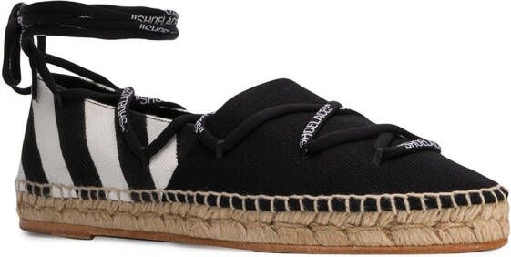 Off-White Espadrilles met diagonale streep Zwart