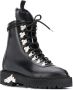 Off White Leather Hiking Boot Dames Zwart - Thumbnail 6