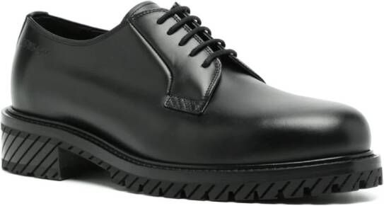 Off-White Military leren derby schoenen Zwart