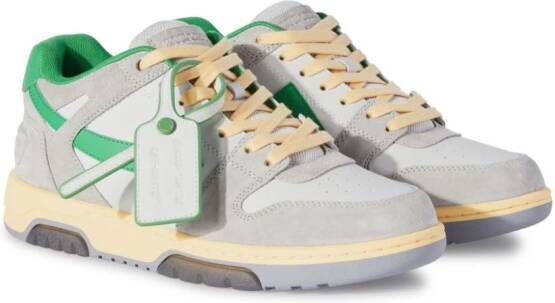 Off-White Out Of Office sneakers met colourblocking Grijs