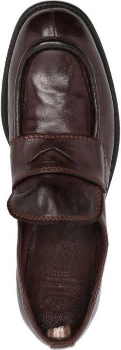 Officine Creative Gelakte loafers Bruin