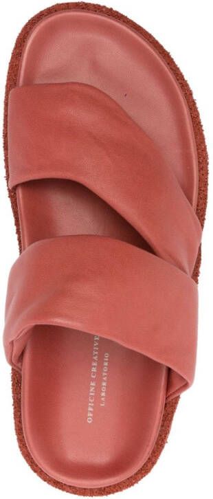 Officine Creative Inner leren sandalen met dubbel bandje Roze