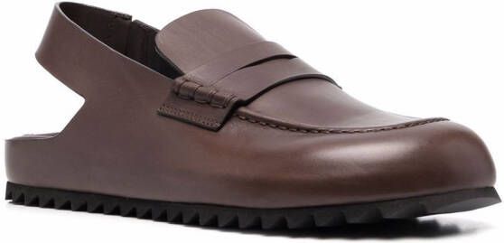 Officine Creative Leren slingback loafers Bruin