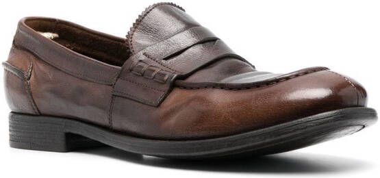 Officine Creative Penny leren loafers Bruin