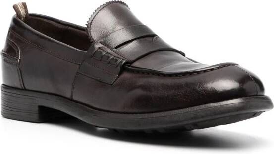 Officine Creative Penny leren loafers Bruin