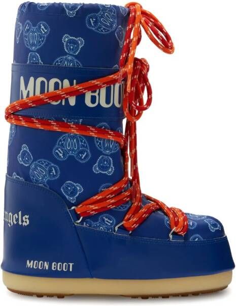 Palm Angels Kids x Moon boot Kids Laarzen met beerprint Blauw