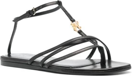 Palm Angels Lategram leren sandalen Zwart