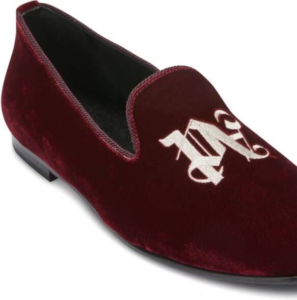 Palm Angels Loafers met logoprint Rood