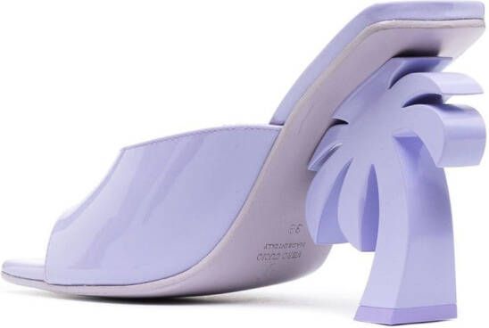 Palm Angels Pumps met palmboom hak Paars