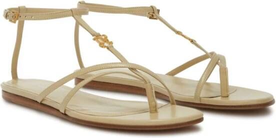 Palm Angels Sandalen met monogramplakkaat Beige