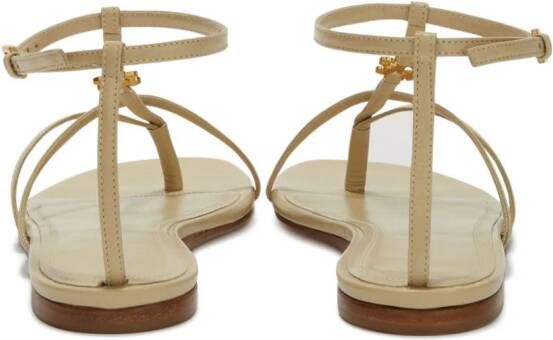 Palm Angels Sandalen met monogramplakkaat Beige