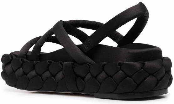 Paloma Barceló Geweven slingback sandalen Zwart