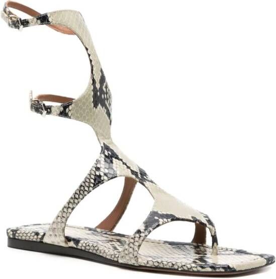 Paris Texas Uma sandalen met slangenleer-effect Beige