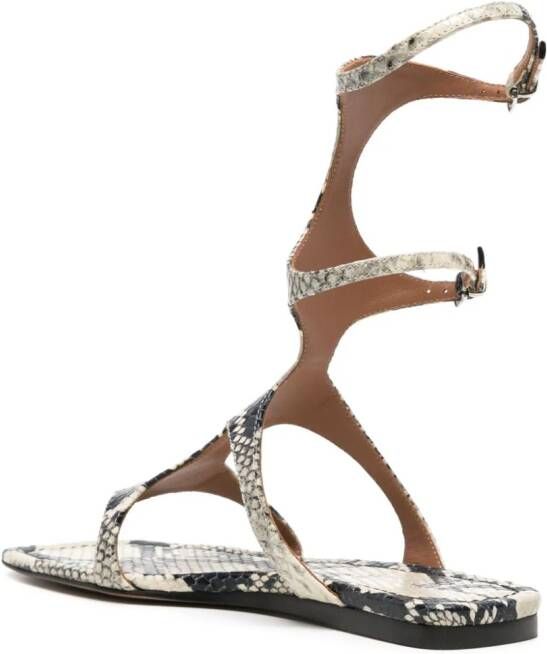 Paris Texas Uma sandalen met slangenleer-effect Beige