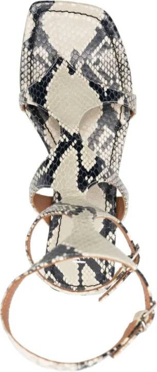 Paris Texas Uma sandalen met slangenleer-effect Beige