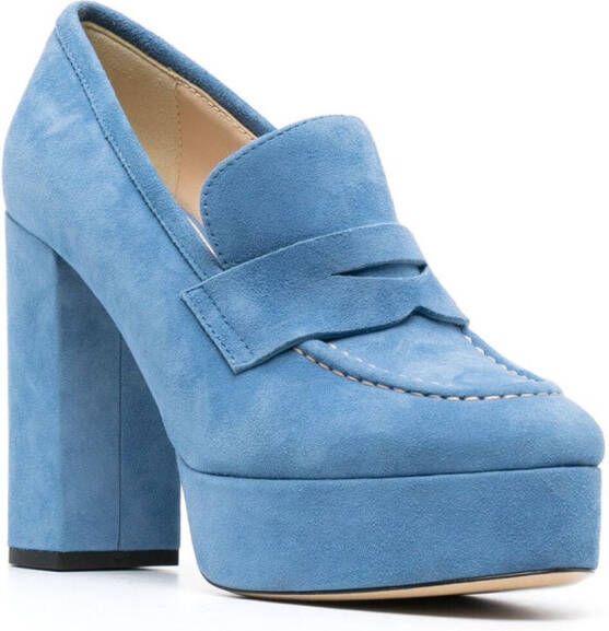 P.A.R.O.S.H. Penny pumps met plateauzool Blauw