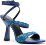 Patrizia Pepe 100mm sandalen met glitter Blauw - Thumbnail 2