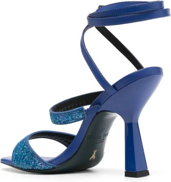 Patrizia Pepe 100mm sandalen met glitter Blauw
