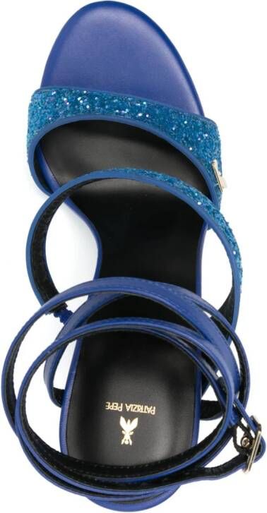 Patrizia Pepe 100mm sandalen met glitter Blauw