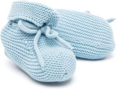 Paz Rodriguez Gebreide babyschoentjes Blauw