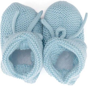 Paz Rodriguez Gebreide babyschoentjes Blauw