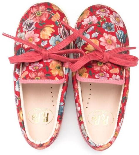 Pèpè Loafers met bloemenprint Rood