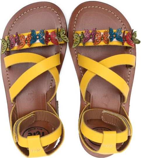 Pépé Kids Sandalen met vlinder-applicatie Geel