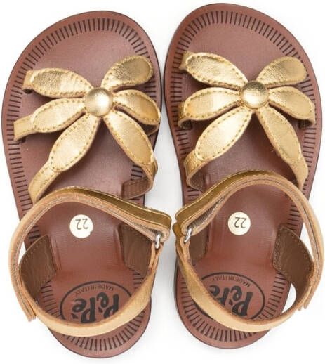 Pépé Kids Giulia leren sandalen Goud