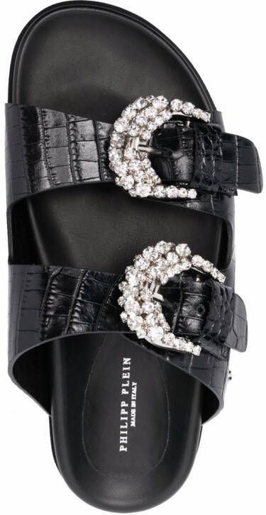 Philipp Plein Cocco leren sandalen Zwart