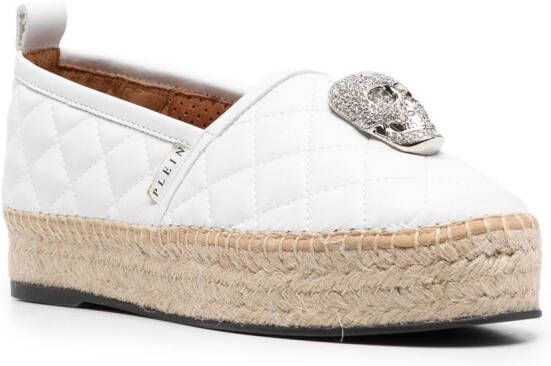 Philipp Plein Espadrilles verfraaid met doodskop Wit